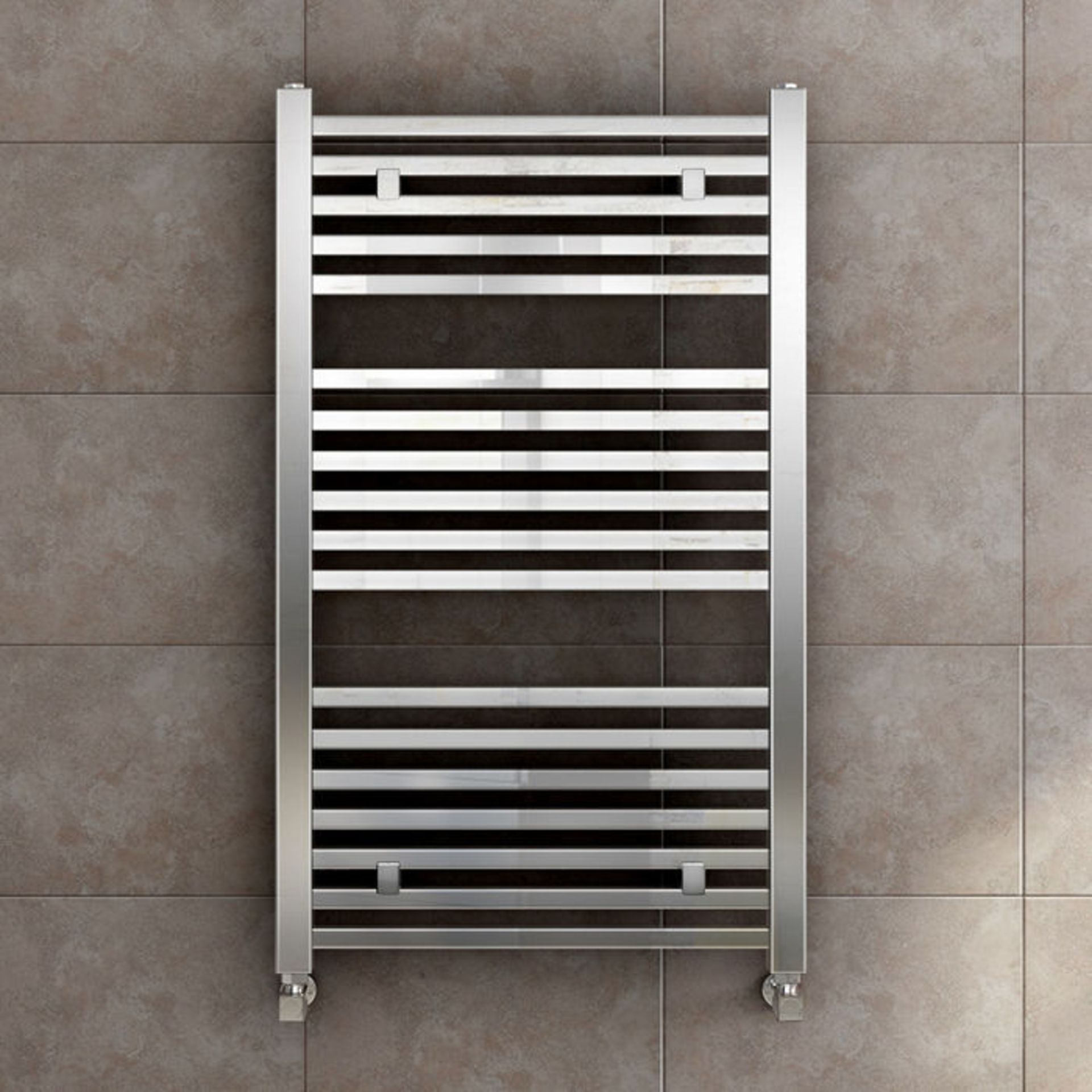 (G53) 1000x600mm Chrome Square Rail Ladder Towel Radiator RRP £226.99 Low carbon steel chrome plated - Image 4 of 4