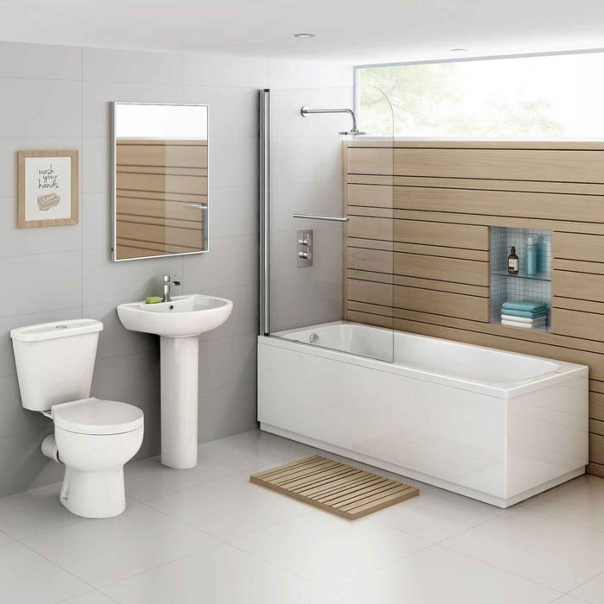(G20) 1000mm - 4mm - Straight Bath Screen & Towel Rail RRP £174.99 A great addition to your shower - Image 3 of 3