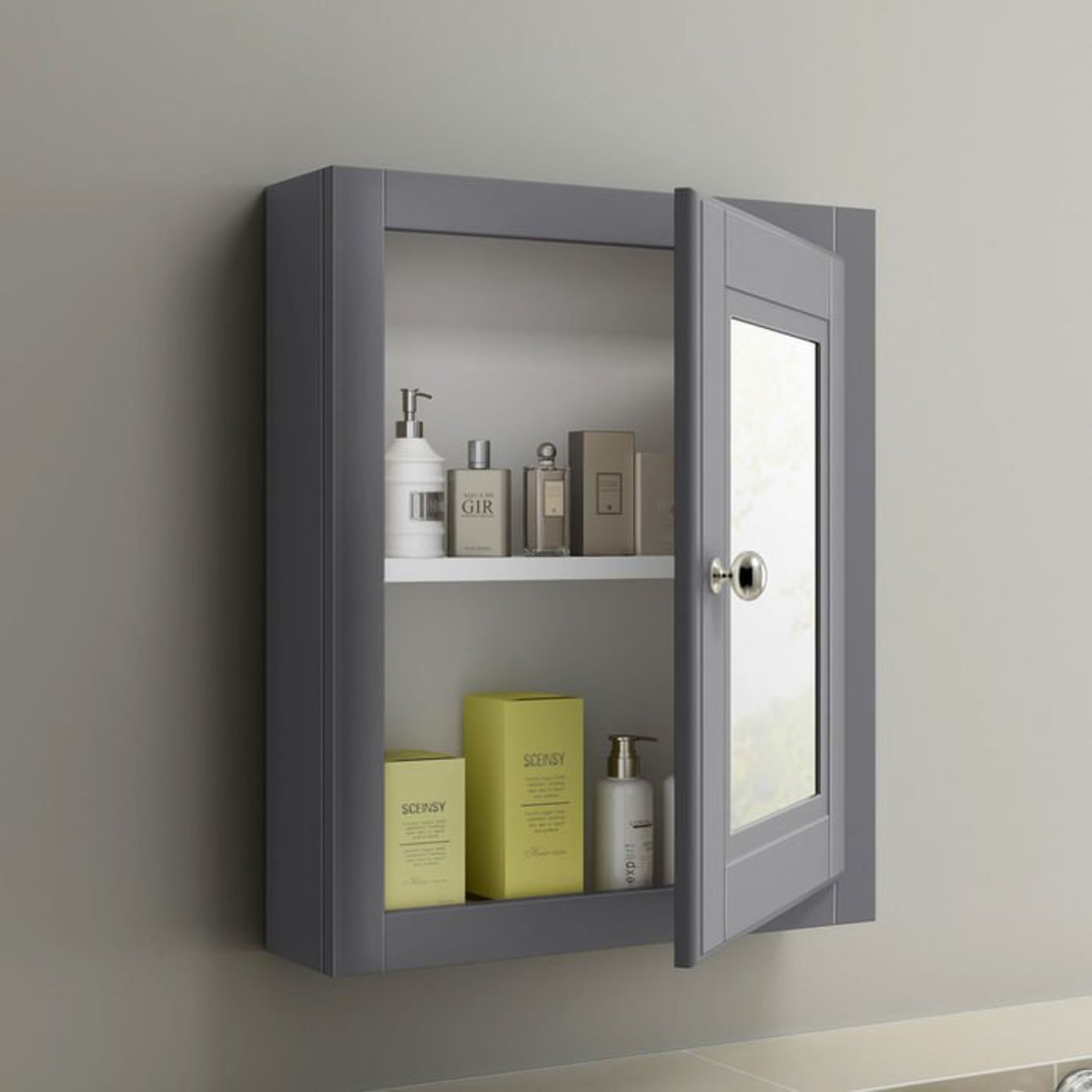 (G165) 500mm Cambridge Midnight Grey Single Door Mirror Cabinet. Traditional aesthetic offers a - Image 3 of 3