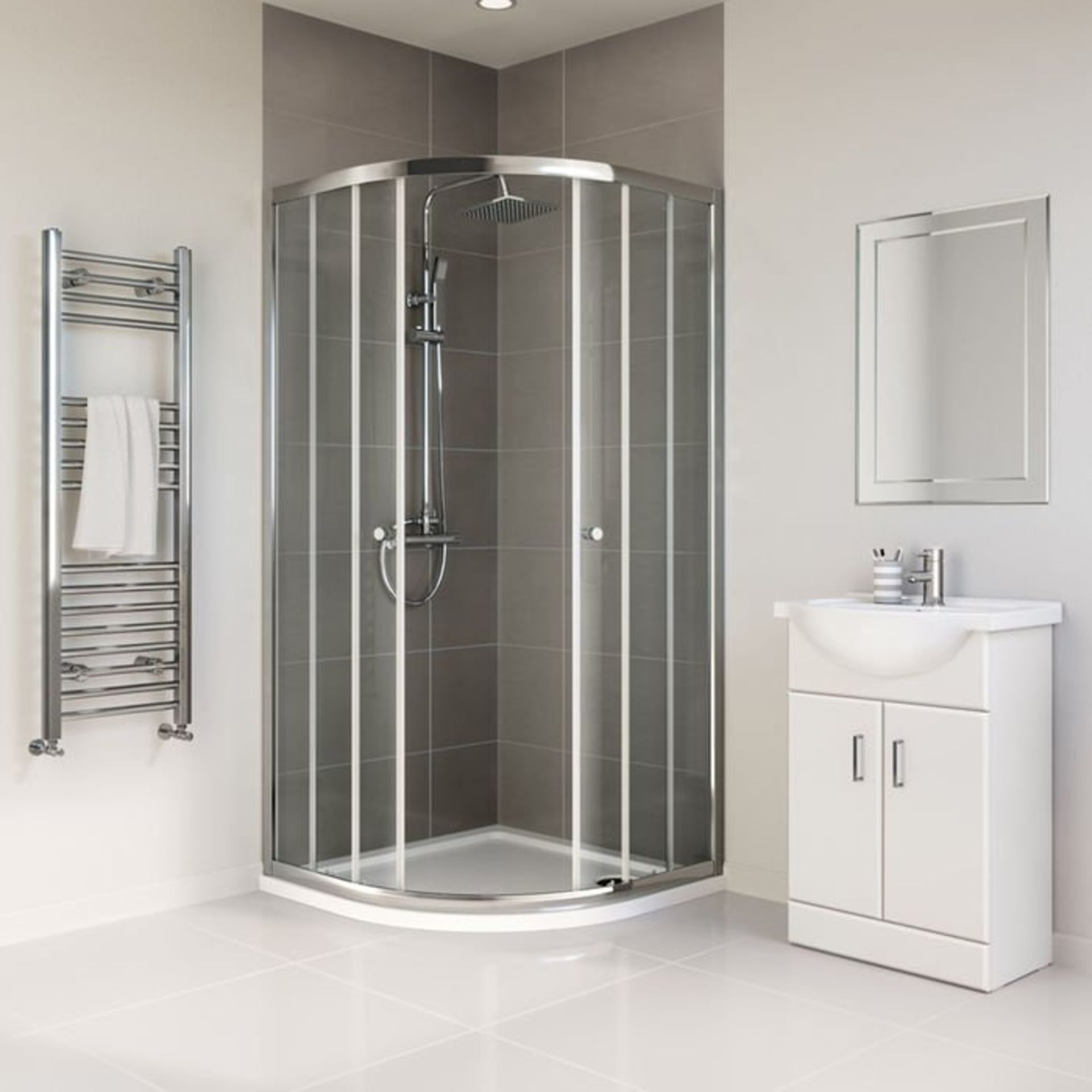 (G44) 800x800mm - Elements Quadrant Shower Enclosure RRP £199.99 4mm Safety Glass Fully waterproof - Image 4 of 6