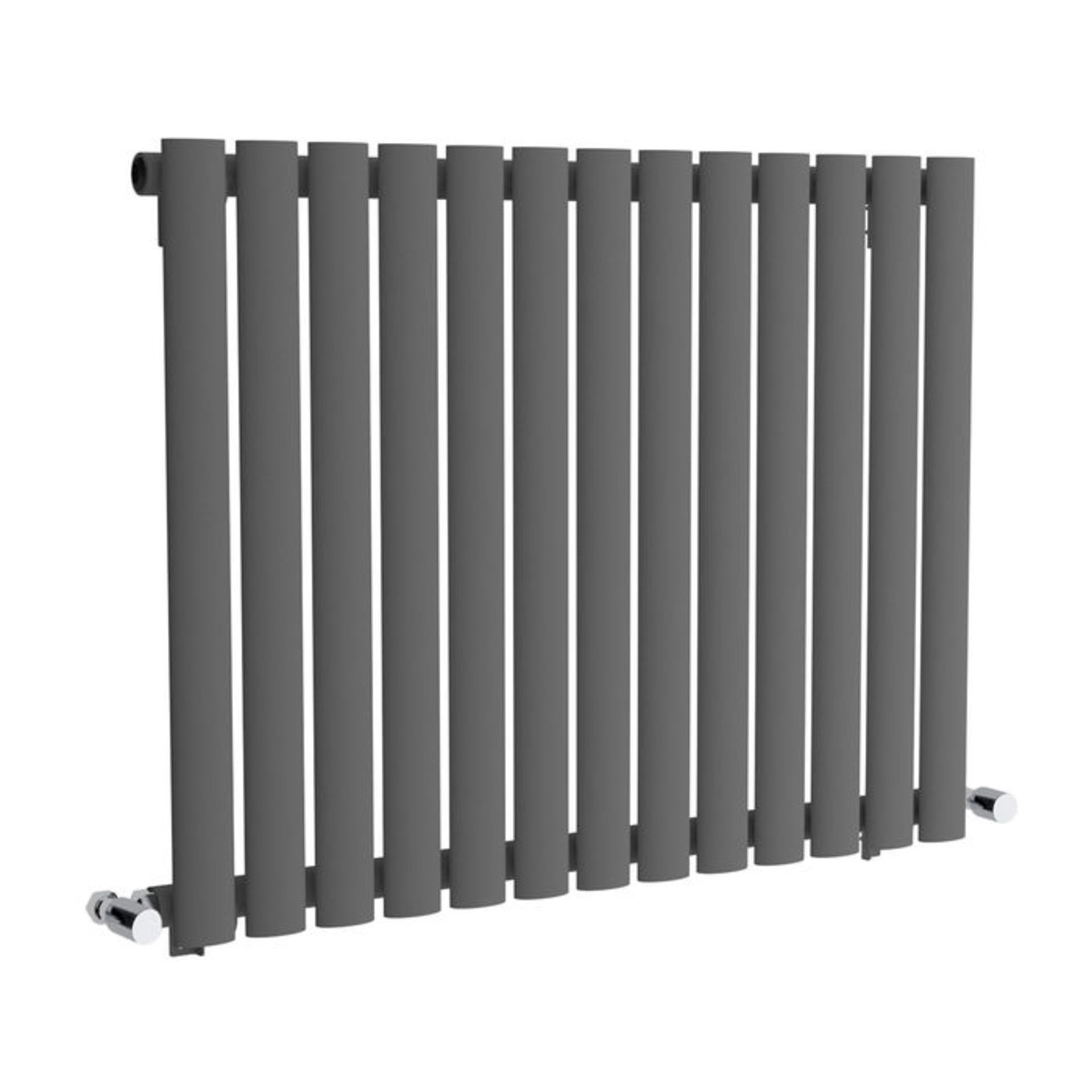 (G6) 600x780mm Anthracite Single Panel Oval Tube Horizontal Radiator RRP £167.99 Low carbon steel, - Image 3 of 5