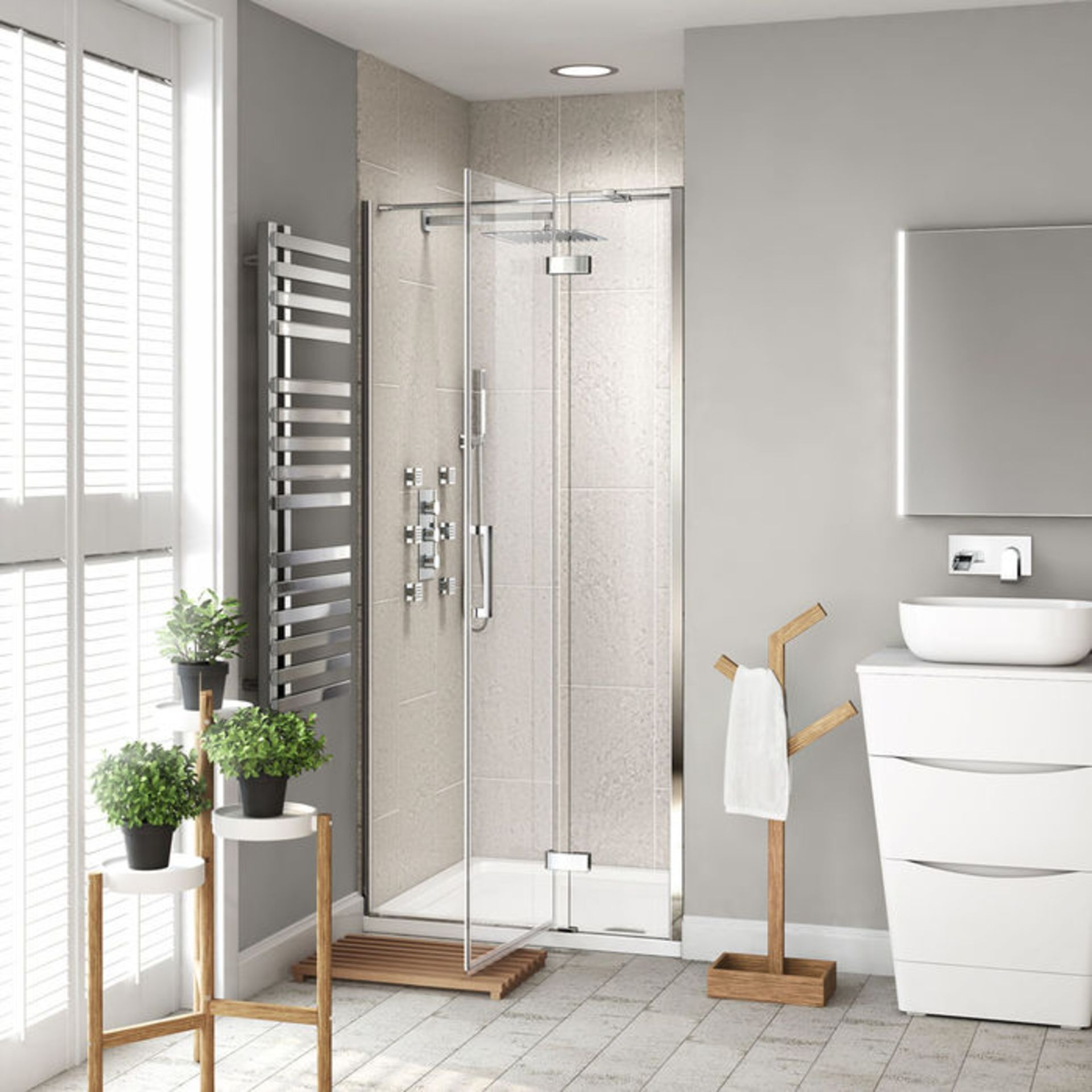 (G42) 1100mm - 8mm - Premium EasyClean Hinged Shower Door RRP £449.99 8mm EasyClean glass - Our - Image 4 of 8