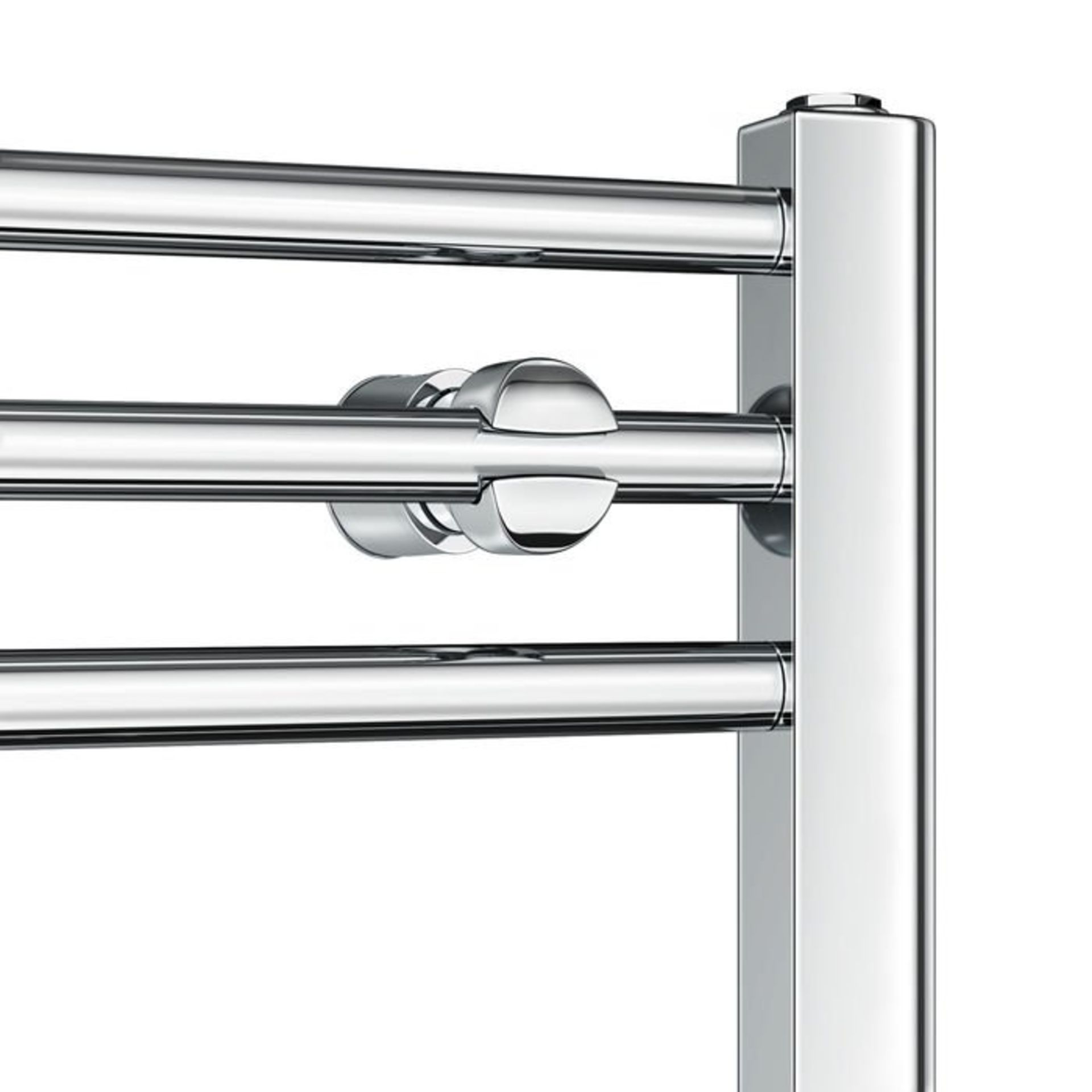 (G52) 800x300mm - 20mm Tubes - Chrome Heated Straight Rail Ladder Towel Rail Low carbon steel chrome - Image 4 of 4