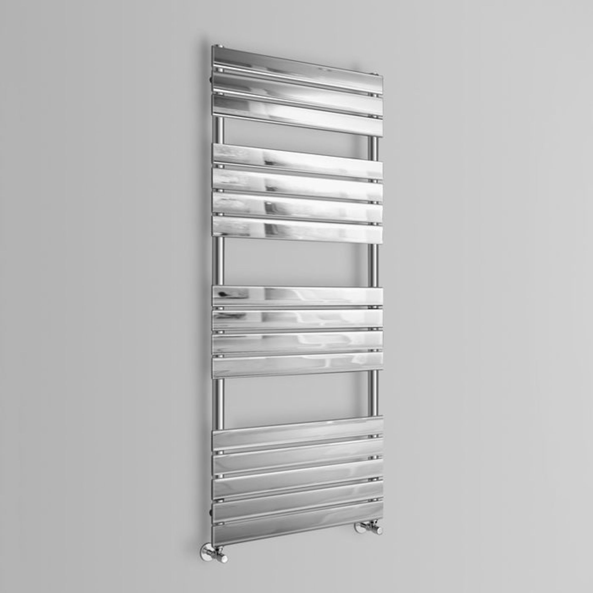 (S205) 1600x600mm Chrome Flat Panel Ladder Towel Radiator. RRP £512.99. Low carbon steel chrome - Image 3 of 3