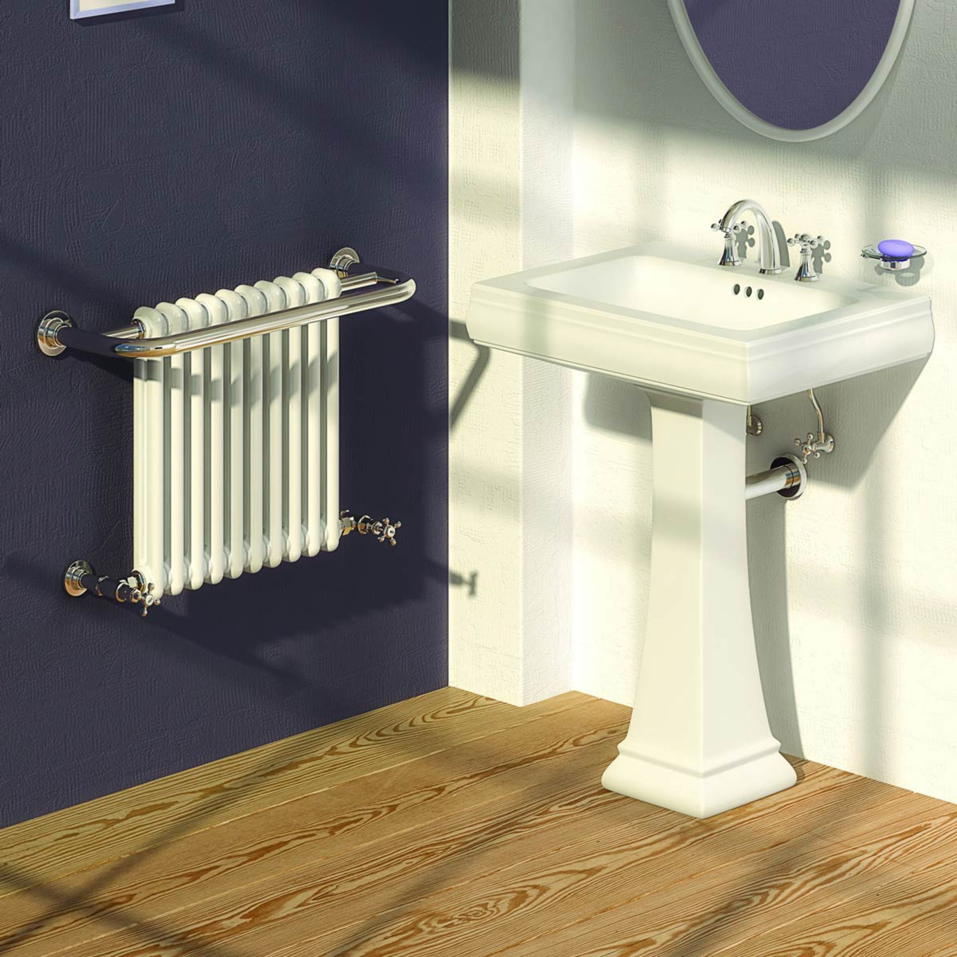 (A142) 508x770mm Reina Camden Traditional Radiator White. RRP £399.99. Traditional and - Image 2 of 3