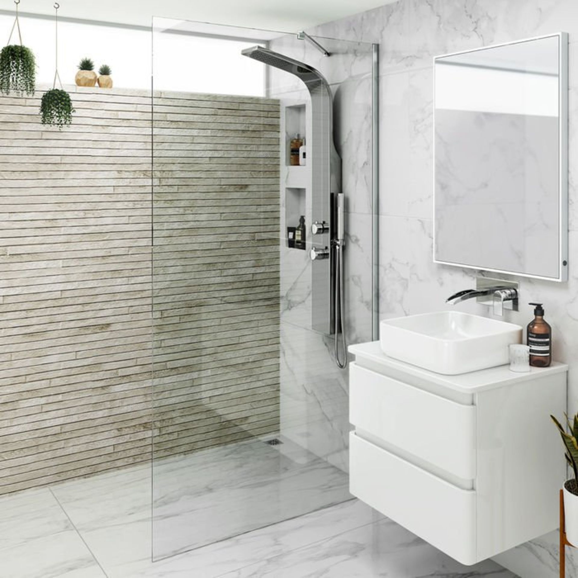 (G89) 900mm - 8mm - Premium EasyClean Wetroom Panel RRP £399.99 8mm EasyClean glass - Our glass - Image 2 of 7