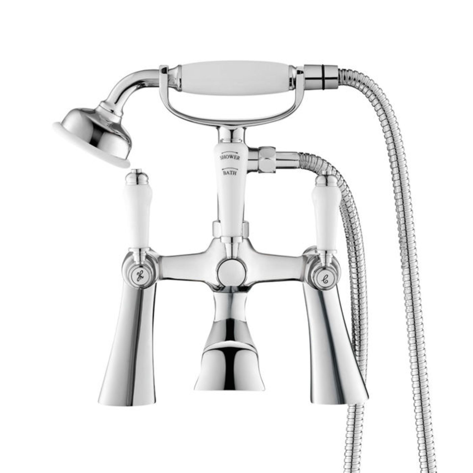 (G29) Regal Chrome Traditional Bath Mixer Lever Tap with Hand Held Shower RRP £179.99 Chrome - Image 4 of 6
