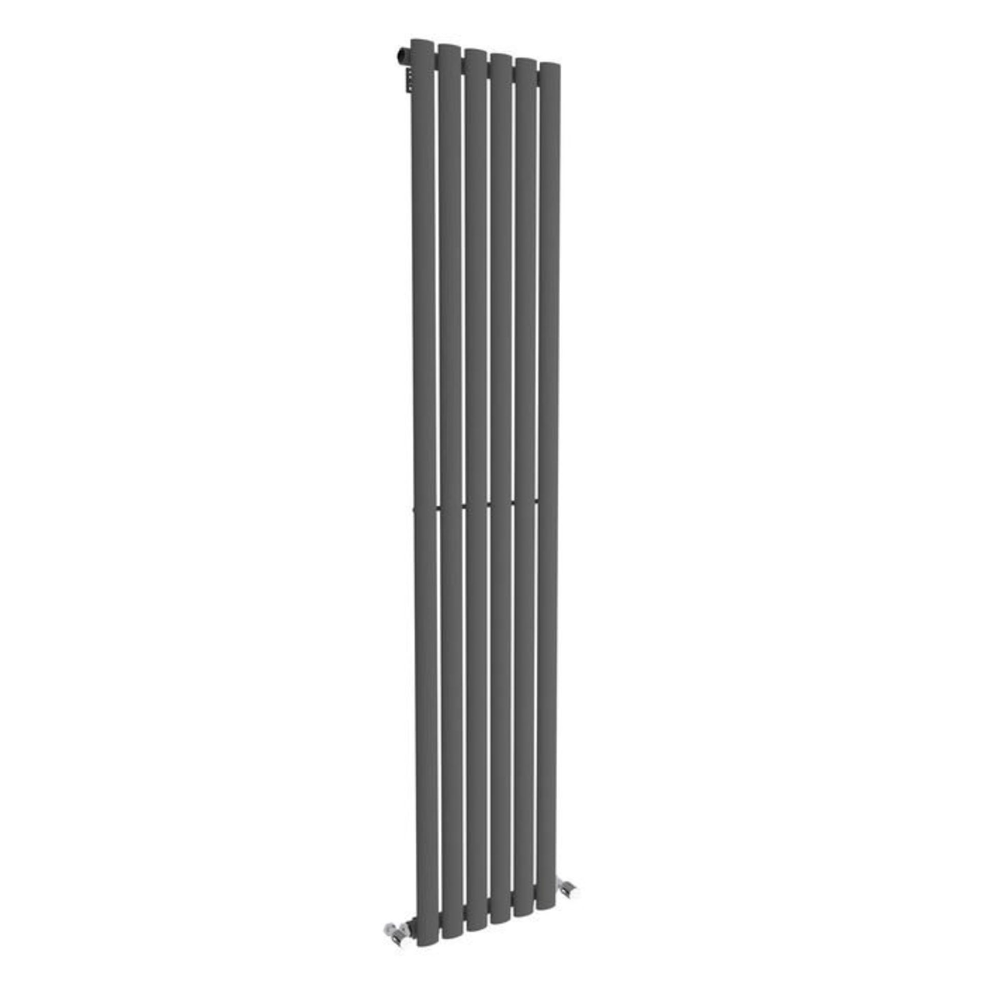 (G48) 1800x360mm Anthracite Single Oval Tube Vertical Radiator RRP £239.99 Low carbon steel, high - Image 3 of 3