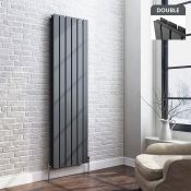 (G36) 1600x452mm Anthracite Double Flat Panel Vertical Radiator RRP £429.99 Made with low carbon