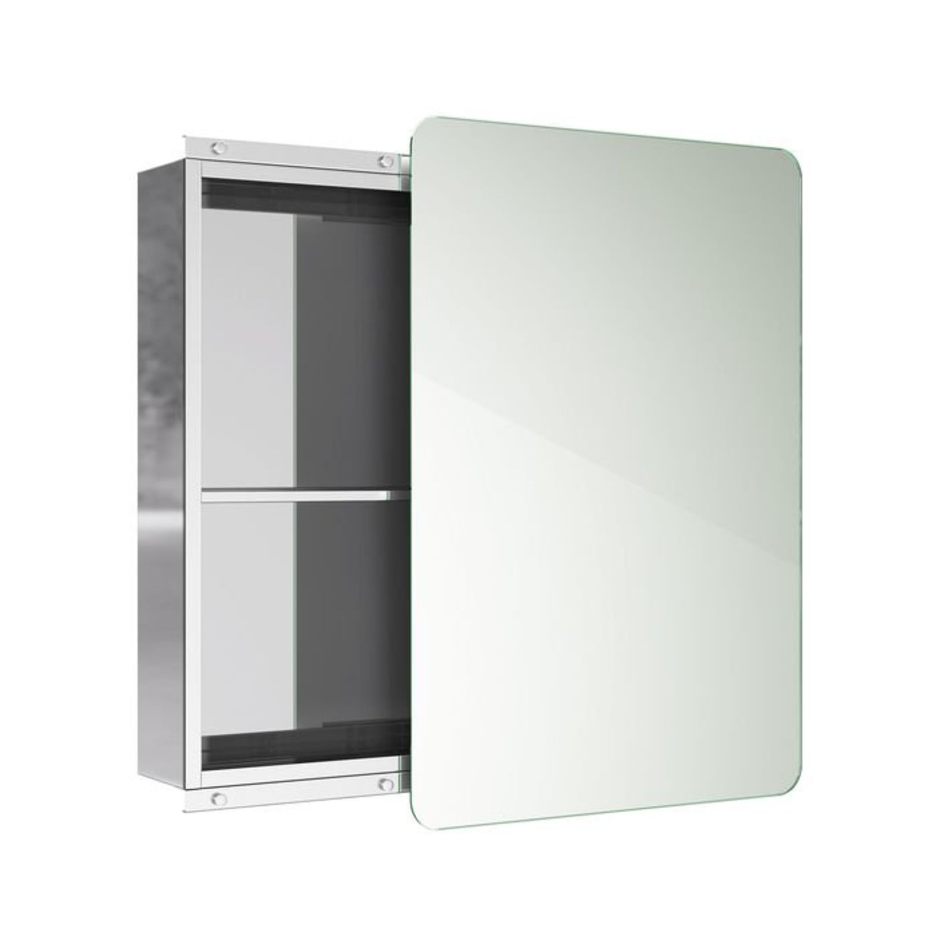 (H18) 660x460mm Liberty Stainless Steel Sliding Door Mirror Cabinet RRP £249.99 Made from high-grade - Image 4 of 4