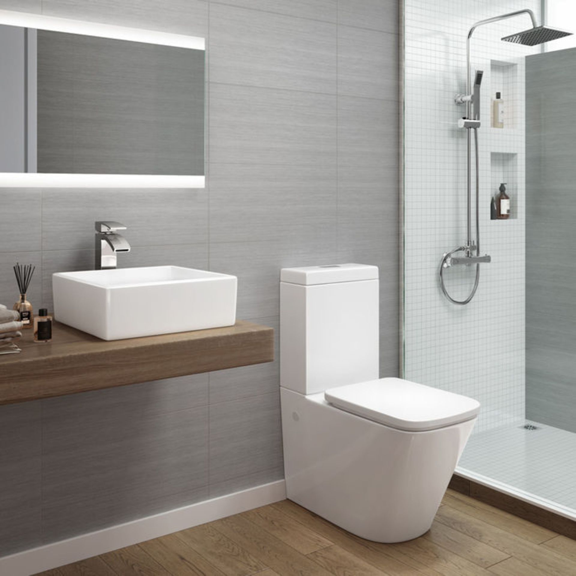 (H77) Florence Close Coupled Toilet & Cistern inc Soft Close Seat. Contemporary design finished in a - Image 2 of 3