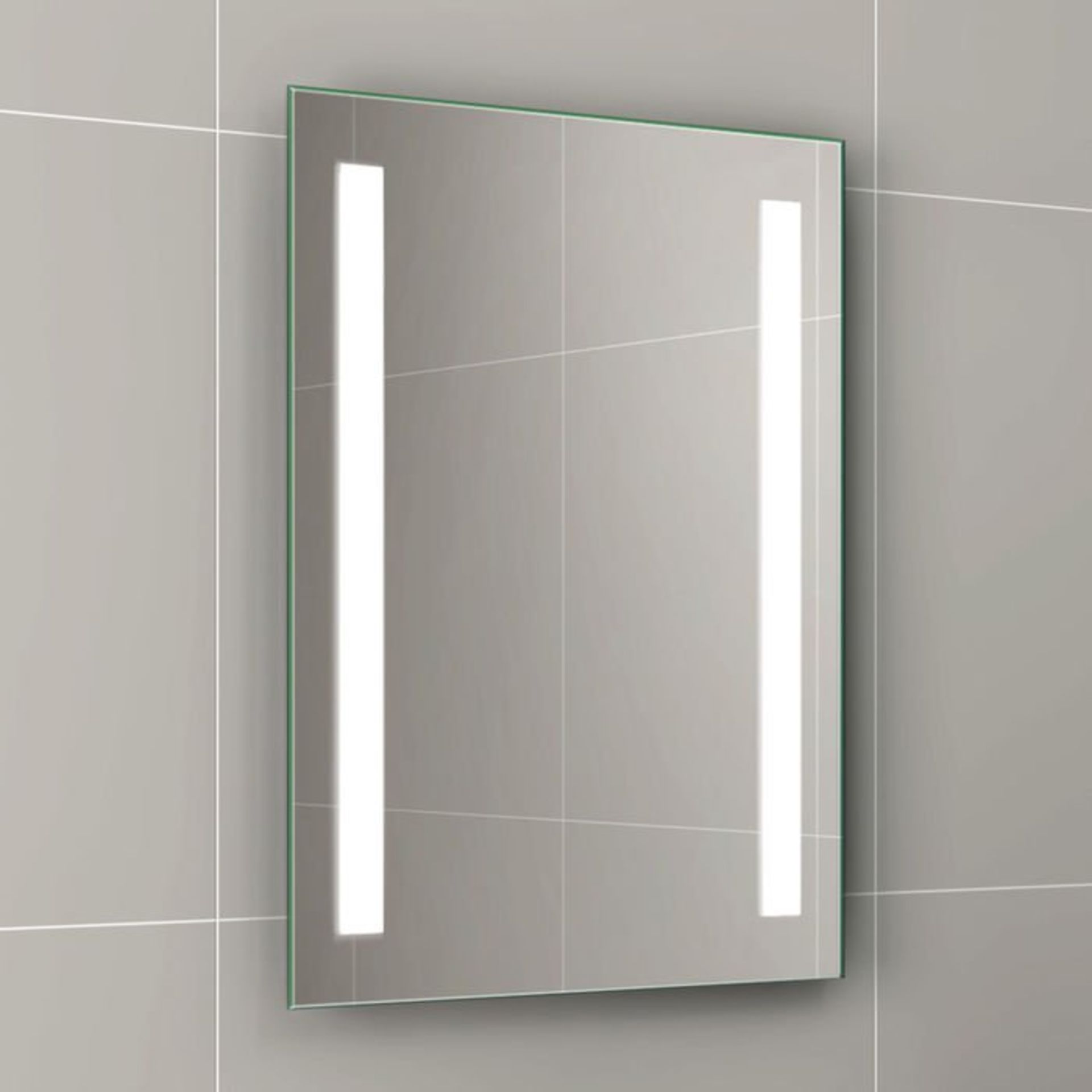 (V29) 500x700mm Omega LED Mirror - Battery Operated. Energy saving controlled On / Off switch - Image 2 of 3