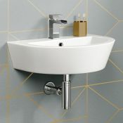 (H59) Contemporary Curved Wall Mounted Basin We love this because it is a great alternative to a