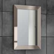 (H129) 300x450mm Clover Metallic Nickel Framed Mirror Made from eco friendly recycled plastics Water