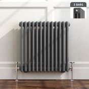 (H68) 600x599mm Anthracite Triple Panel Horizontal Colosseum Traditional Radiator RRP £374.99 Made