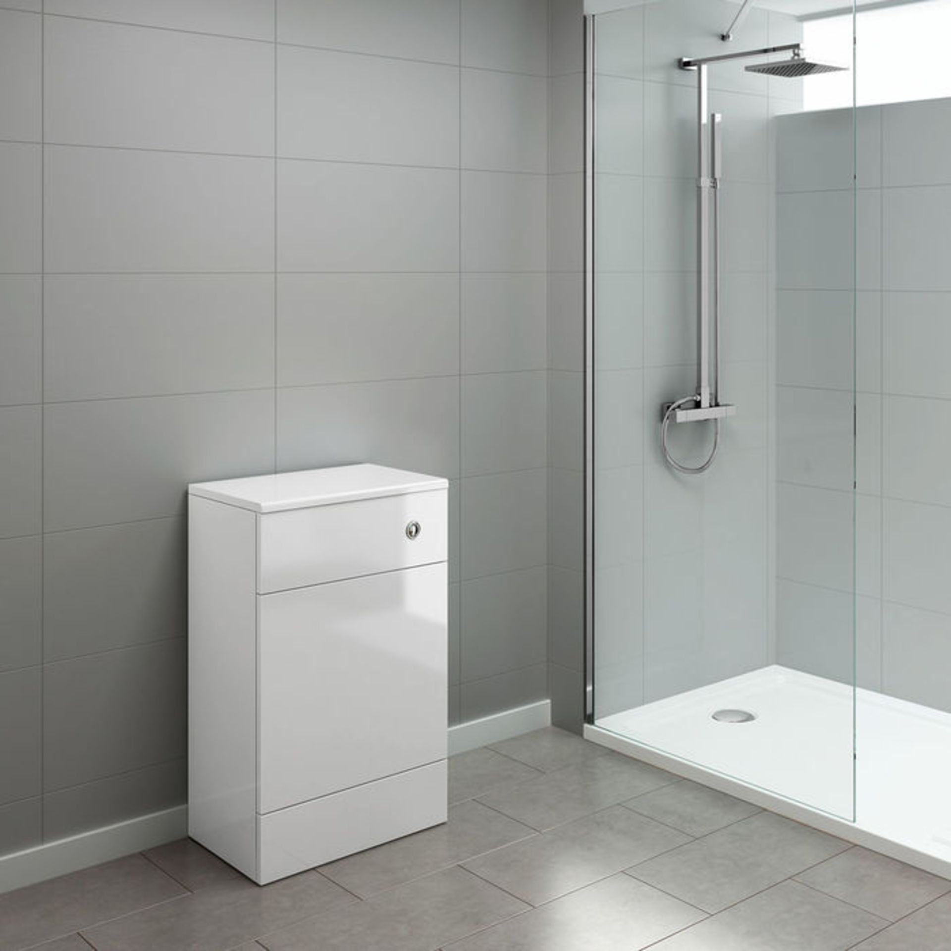 (H22) 500mm Harper Gloss White Back To Wall Toilet Unit RRP £174.99 Our discreet unit cleverly - Image 2 of 3