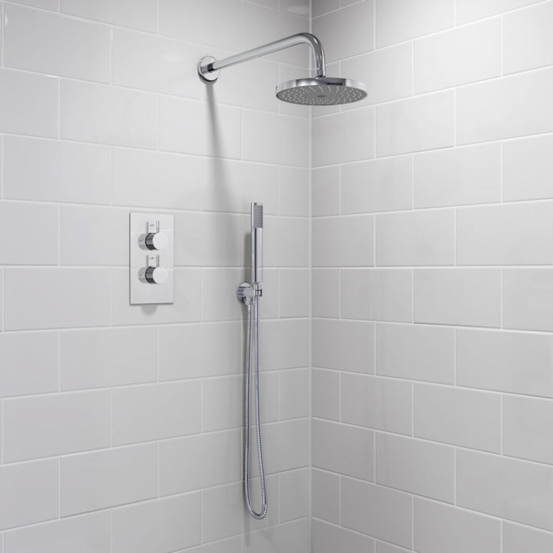 (H38) Round Concealed Thermostatic Mixer Shower Kit & Medium Head. Family friendly detachable hand - Image 4 of 6
