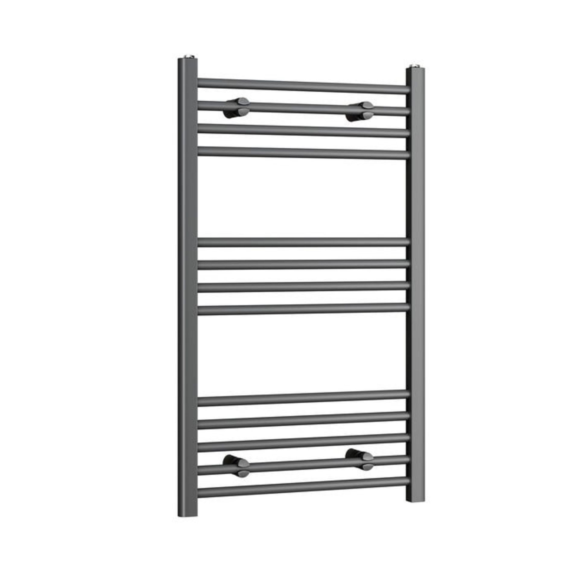 (V87) 1000x600mm - 20mm Tubes - Anthracite Heated Straight Rail Ladder Towel Radiator. Corrosion - Image 3 of 3