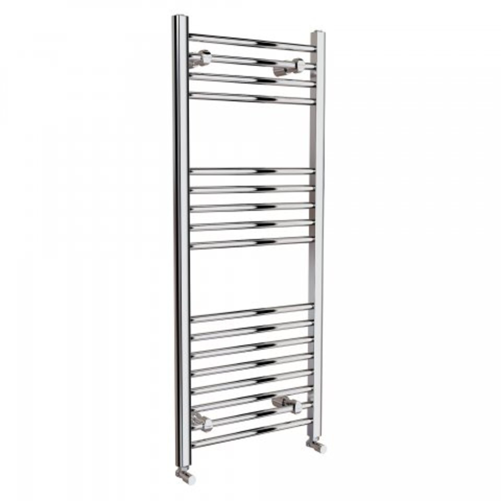 (V136) 1200x500mm - 20mm Tubes - Chrome Heated Straight Rail Ladder Towel Radiator. The Natasha