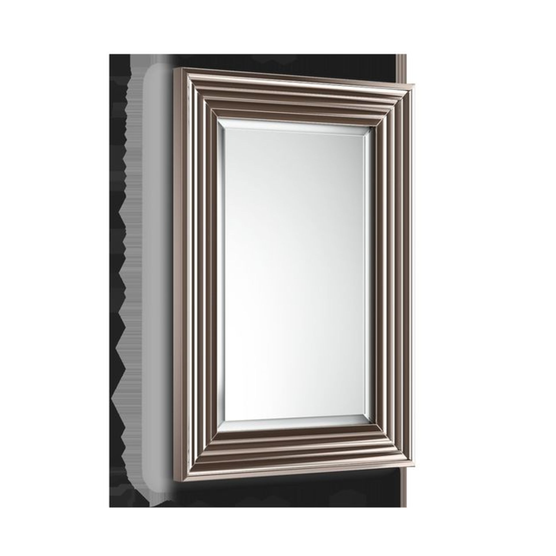 (H56) 500x700mm Hibiscus Pewter Traditional Bevelled Framed Mirror Made from eco friendly recycled - Image 3 of 3
