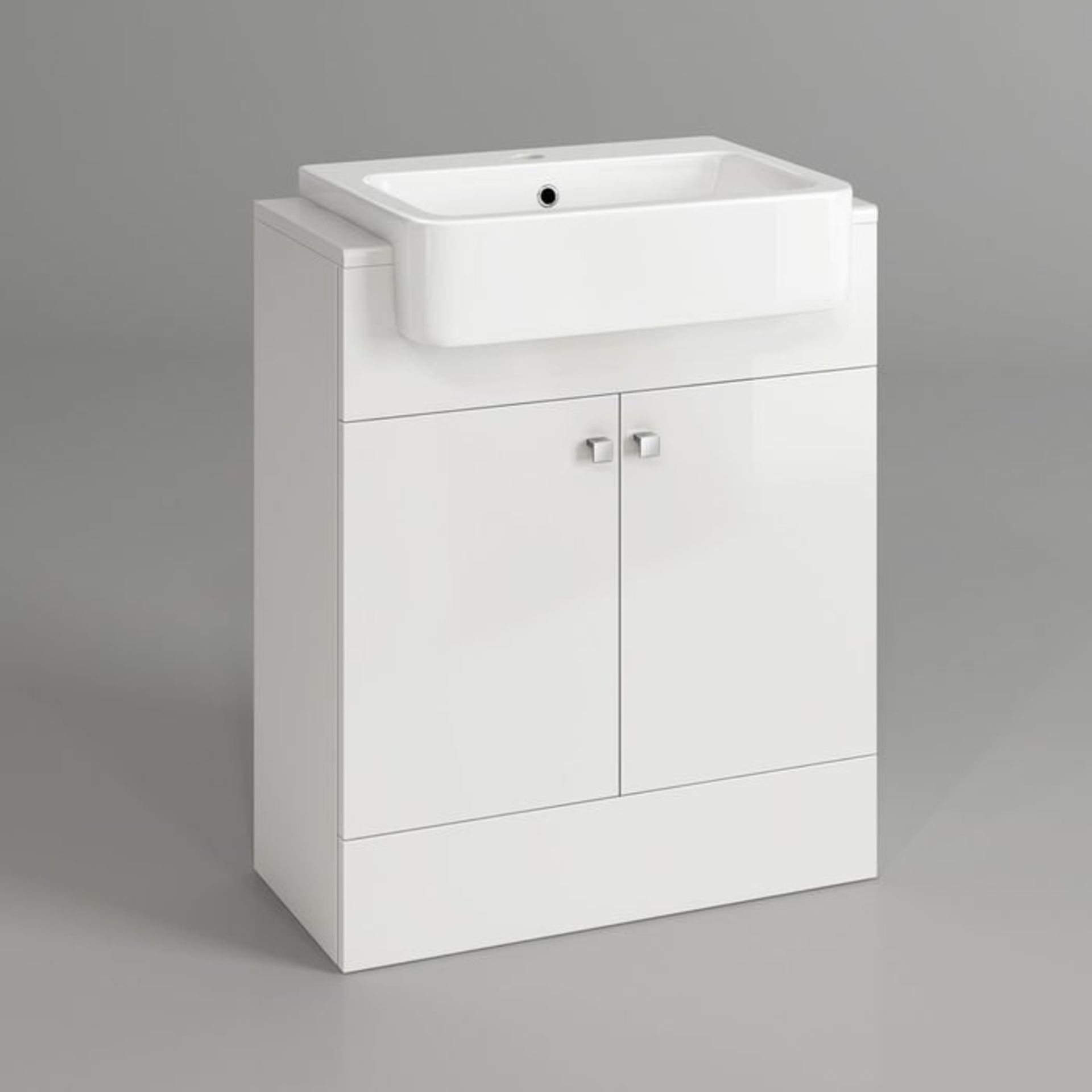 (H20) 660mm Harper Gloss White Basin Vanity Unit - Floor Standing RRP £449.99. COMES COMPLETE WITH - Image 4 of 5