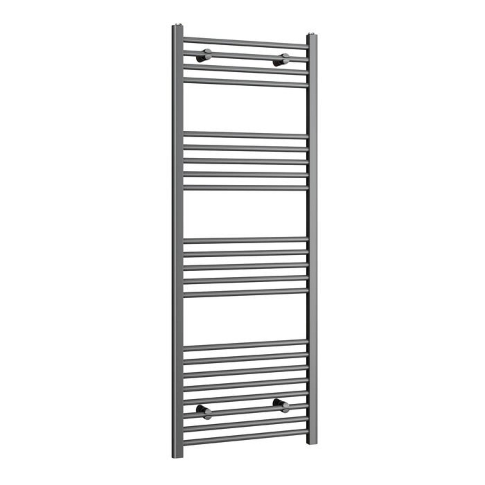 (H102) 1600x600mm - 20mm Tubes - Anthracite Heated Straight Rail Ladder Towel Radiator . Corrosion - Image 2 of 3