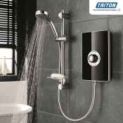 (H108) Triton Aspirante Gloss Black Electric Shower 9.5kW. Compatible with virtually any household