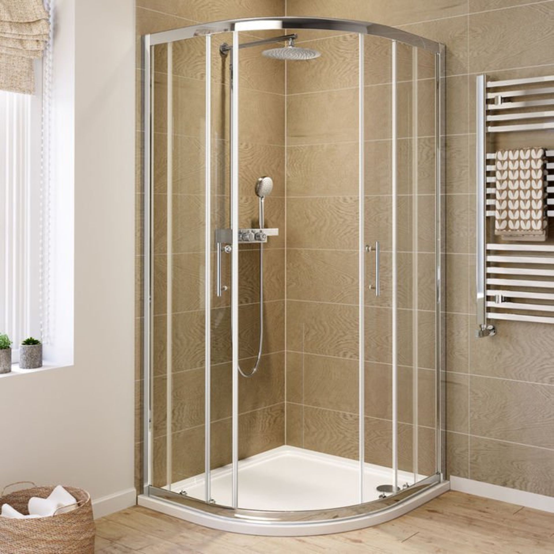 (H159) 800x800mm - 6mm - Elements Quadrant Shower Enclosure. RRP £272.99. 6mm Safety Glass Fully