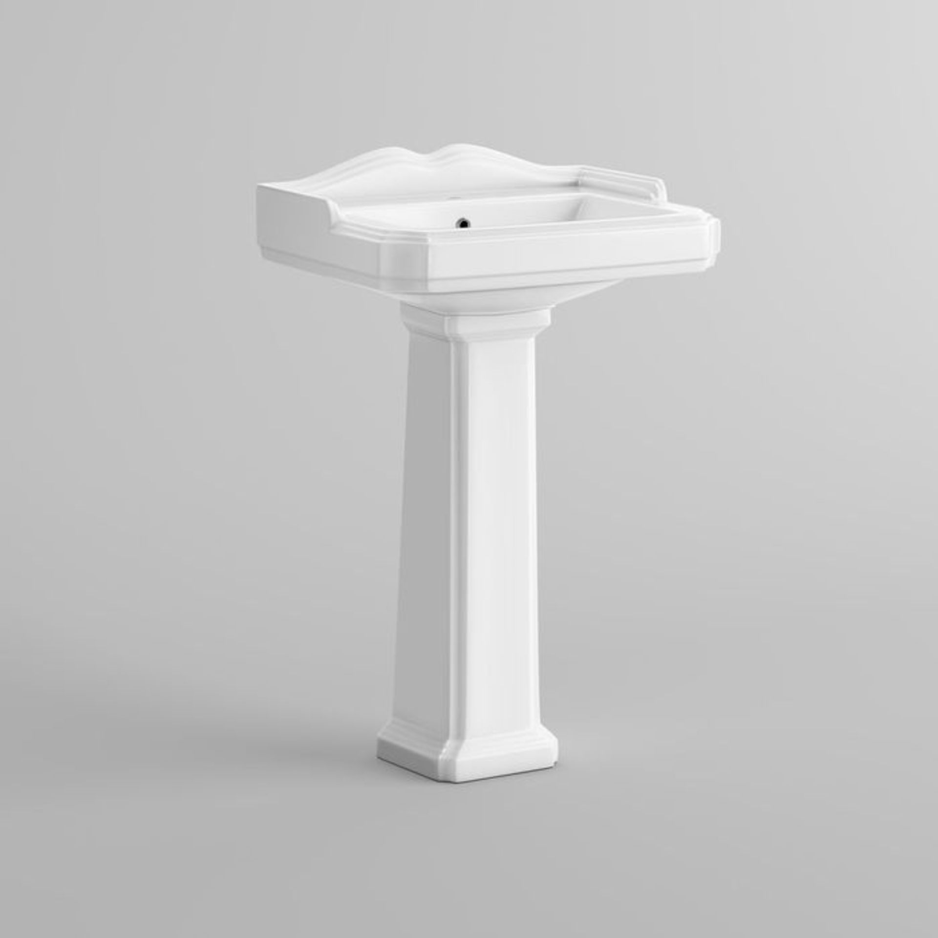 (H78) Victoria Basin & Pedestal - Single Tap Hole RRP £178.99 Made from White Vitreous China and - Image 3 of 3