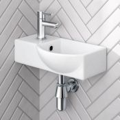 (G152) Isla Left Hand Wall Hung Cloakroom Basin - Small Wall hung feature is perfect for