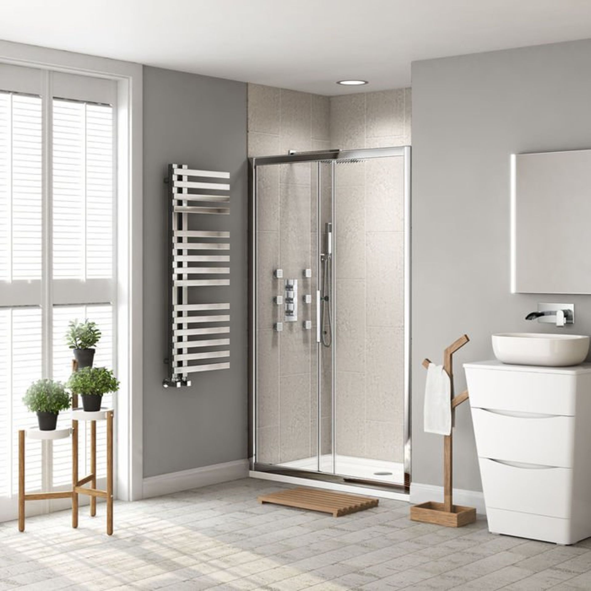 (H26) 1200mm - 8mm - Premium EasyClean Sliding Shower Door RRP £549.99. 8mm EasyClean glass - Our - Image 4 of 6