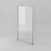 (T262) 805mm - 4mm - L Shape Bath Screen RRP £149.99 4mm Tempered Saftey Glass Screen comes complete