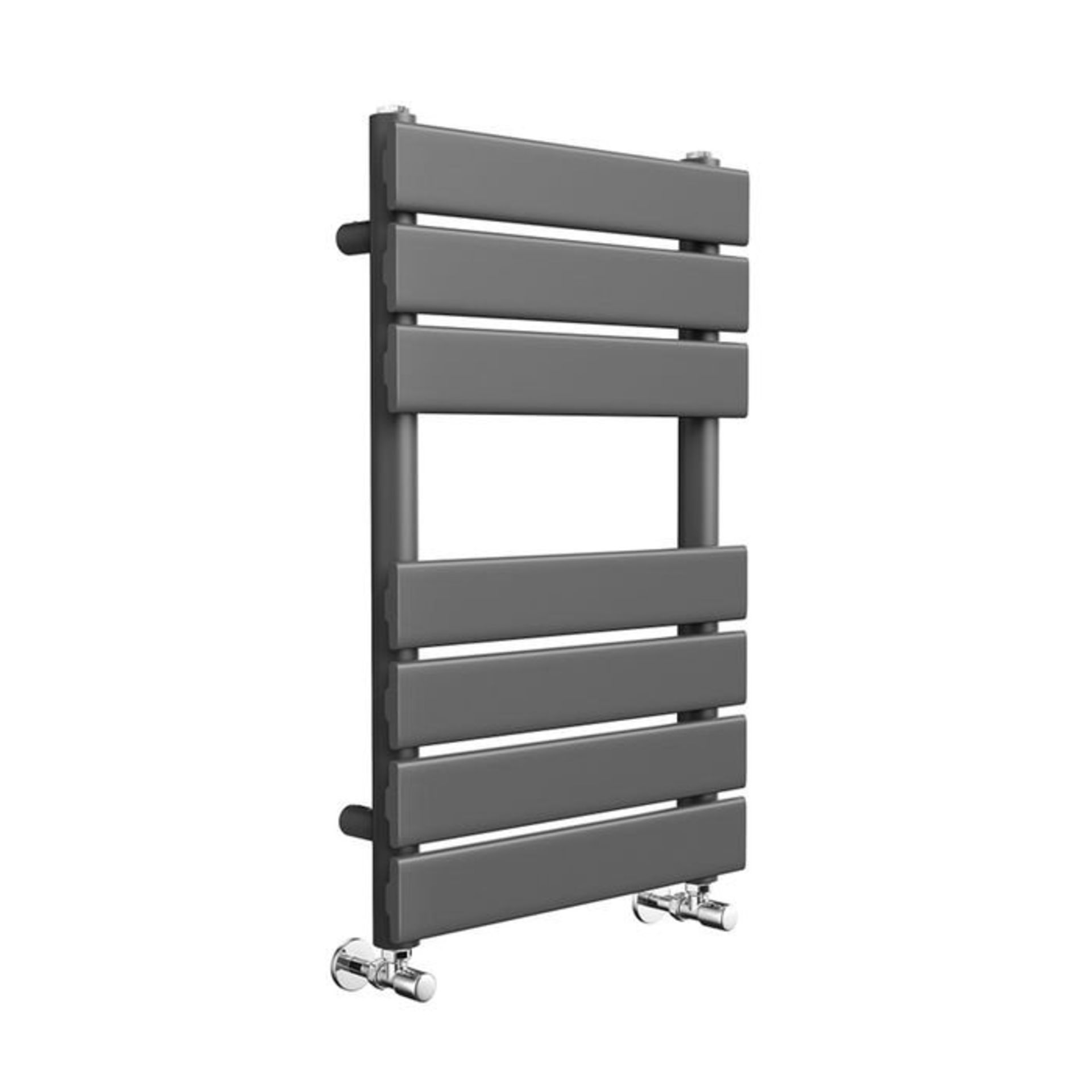 (H48) 650x400mm Anthracite Flat Panel Ladder Towel Radiator RRP £174.99 Made with low carbon steel - Image 3 of 3