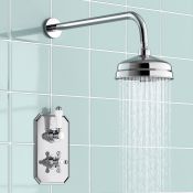 (H61) Traditional Concealed Thermostatic Shower & Medium Head. Enjoy the minimalistic aesthetic of a