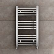 (V65) 800x450mm Chrome Square Rail Ladder Towel Radiator RRP £158.89 We love this because the square