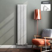 (S202) 1600x360mm Gloss White Single Oval Tube Vertical Radiator. RRP £262.99. Low carbon steel,