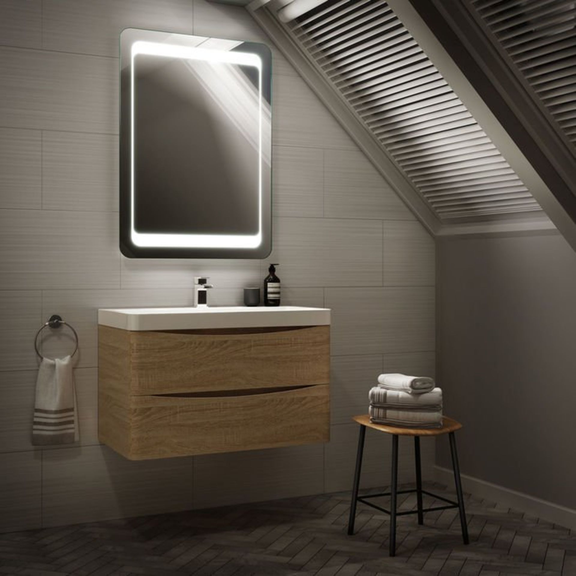 (H212) 900x650mm Quasar Illuminated LED Mirror. RRP £399.99. Energy efficient LED lighting with IP44 - Image 2 of 7
