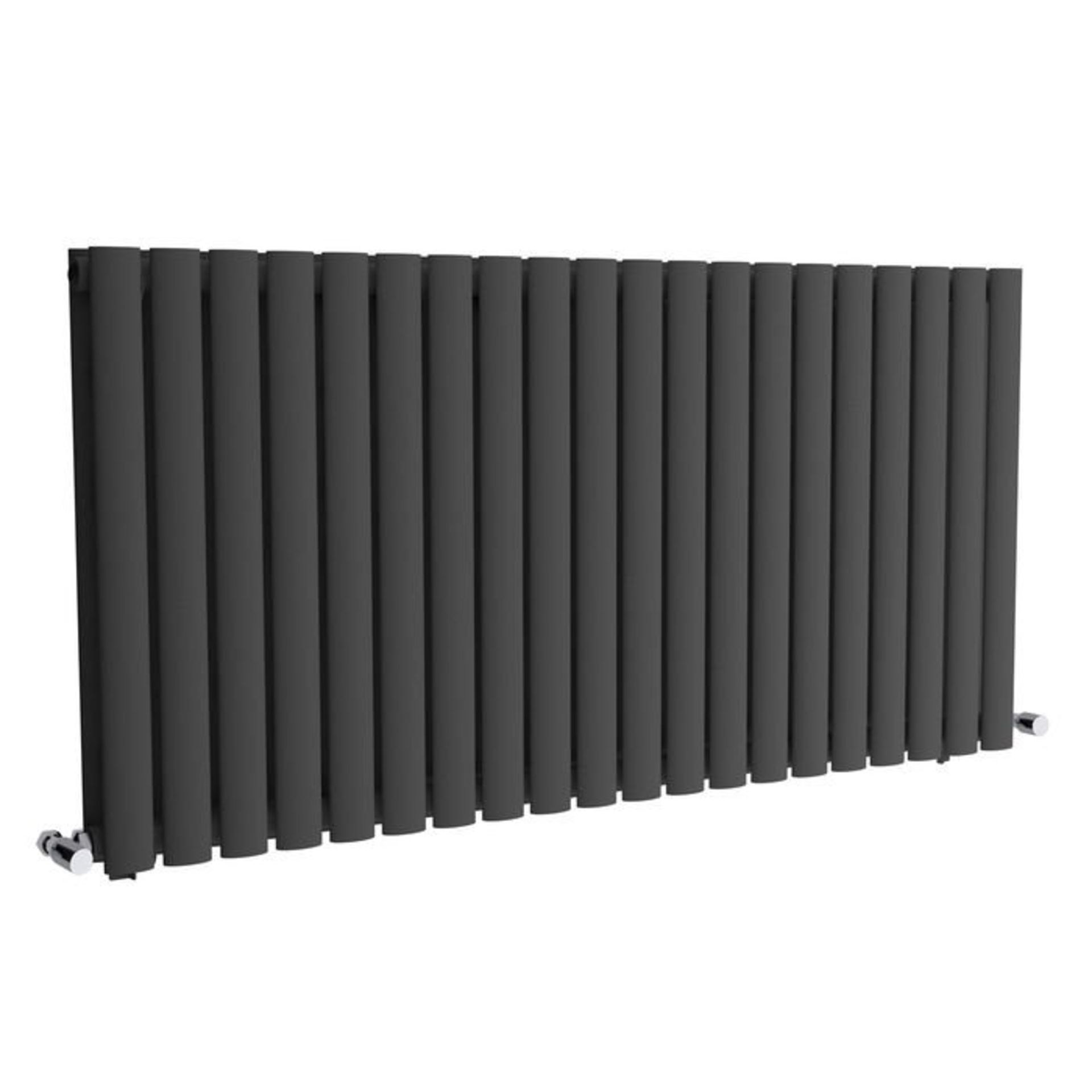 (H205) 600x1200mm Anthracite Double Panel Oval Tube Horizontal Radiator. RRP £407.99. Low carbon - Image 3 of 5