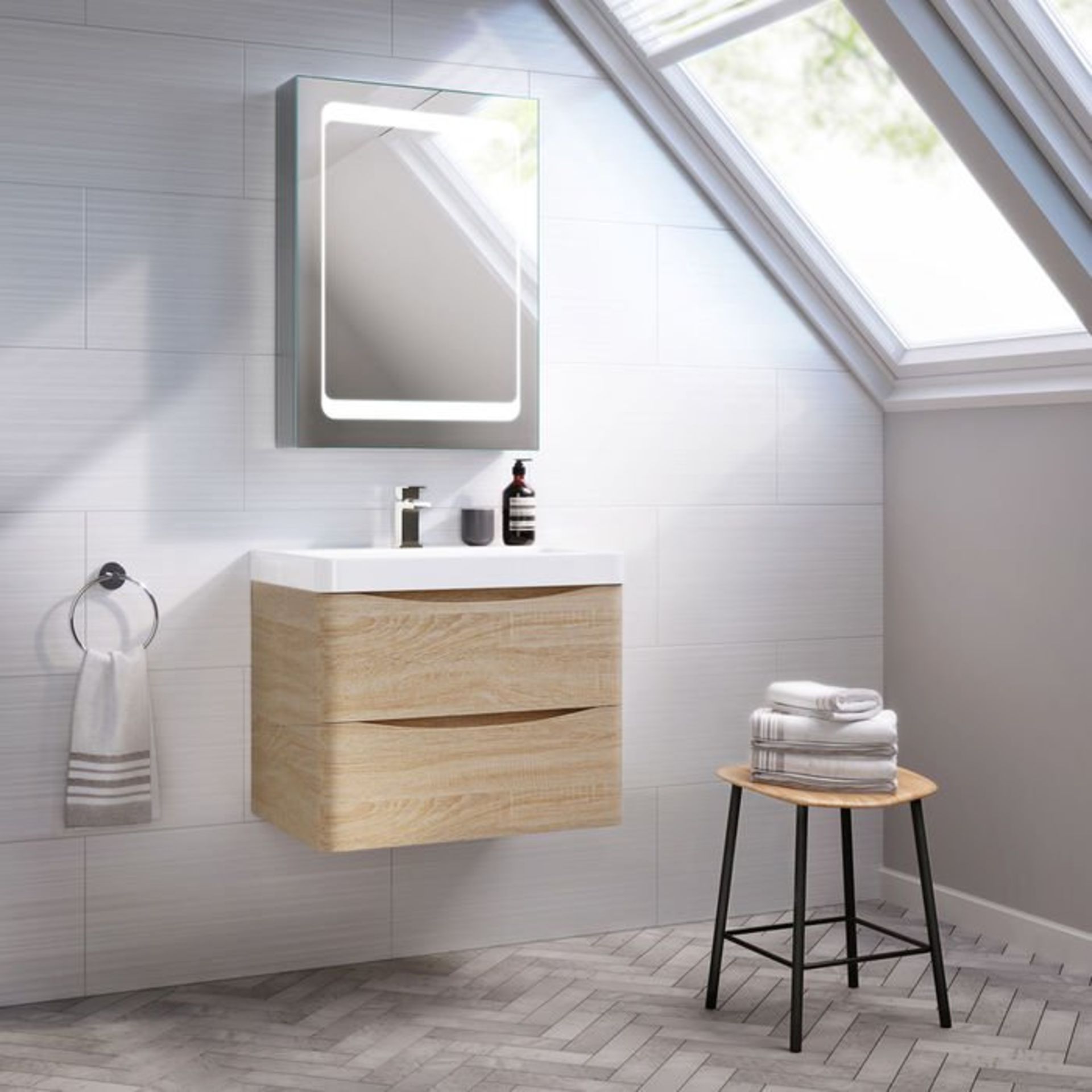 (H15) 498x700mm Quasar Illuminated LED Mirror Cabinet RRP £349.99 Energy efficient LED lighting, - Image 4 of 7