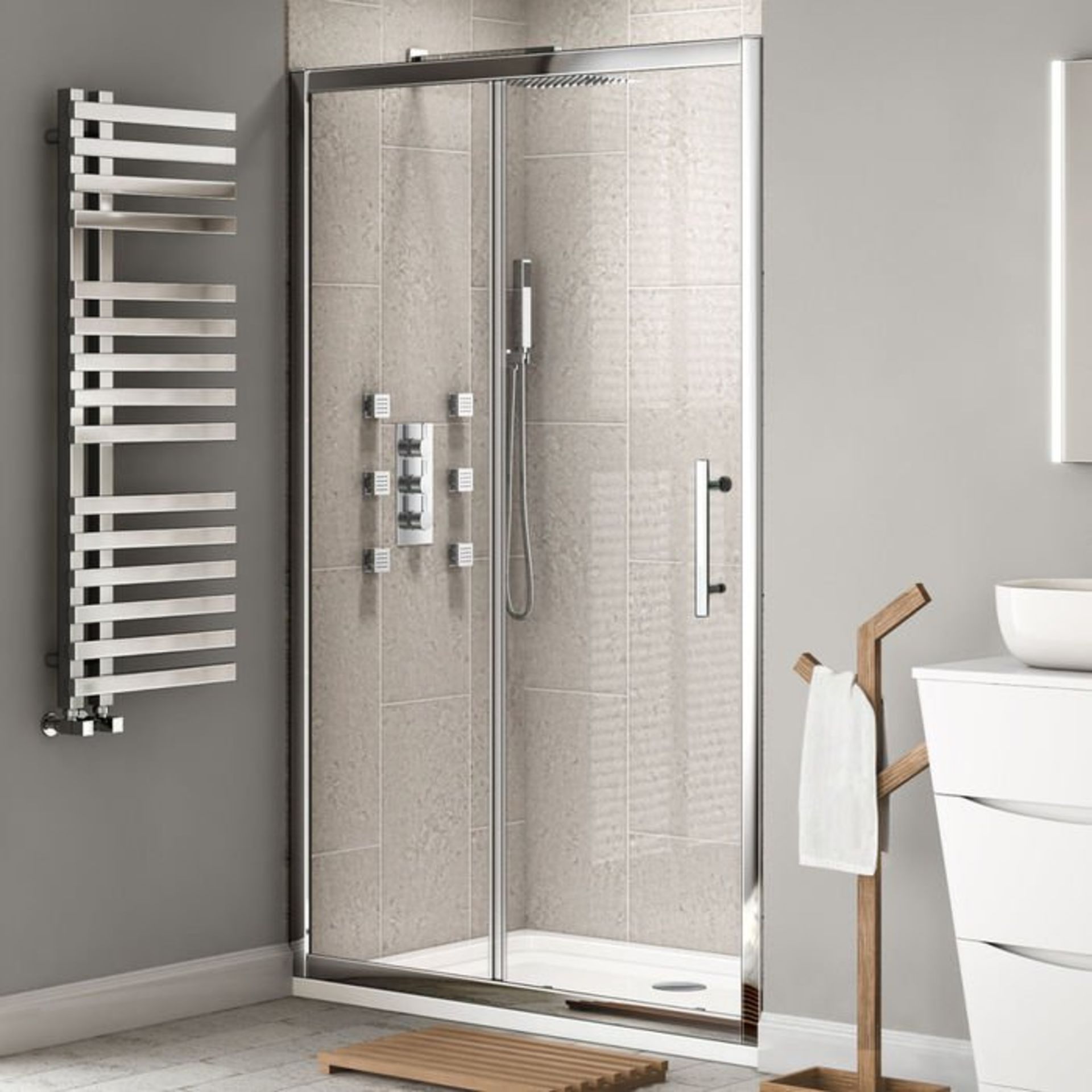 (H26) 1200mm - 8mm - Premium EasyClean Sliding Shower Door RRP £549.99. 8mm EasyClean glass - Our - Image 3 of 6