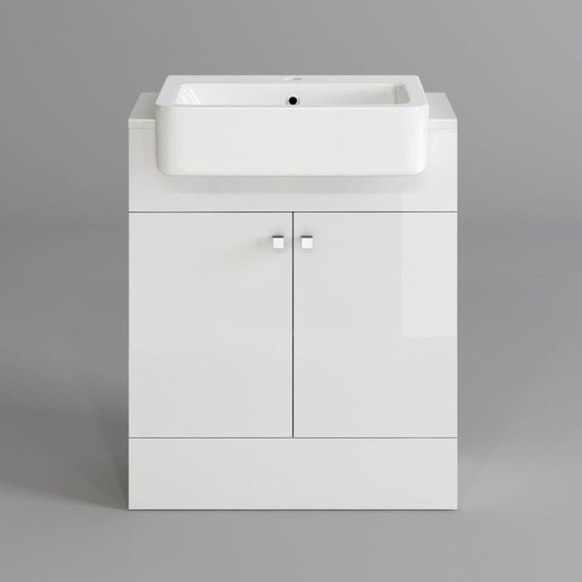 (H20) 660mm Harper Gloss White Basin Vanity Unit - Floor Standing RRP £449.99. COMES COMPLETE WITH - Image 5 of 5