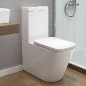 (H77) Florence Close Coupled Toilet & Cistern inc Soft Close Seat. Contemporary design finished in a