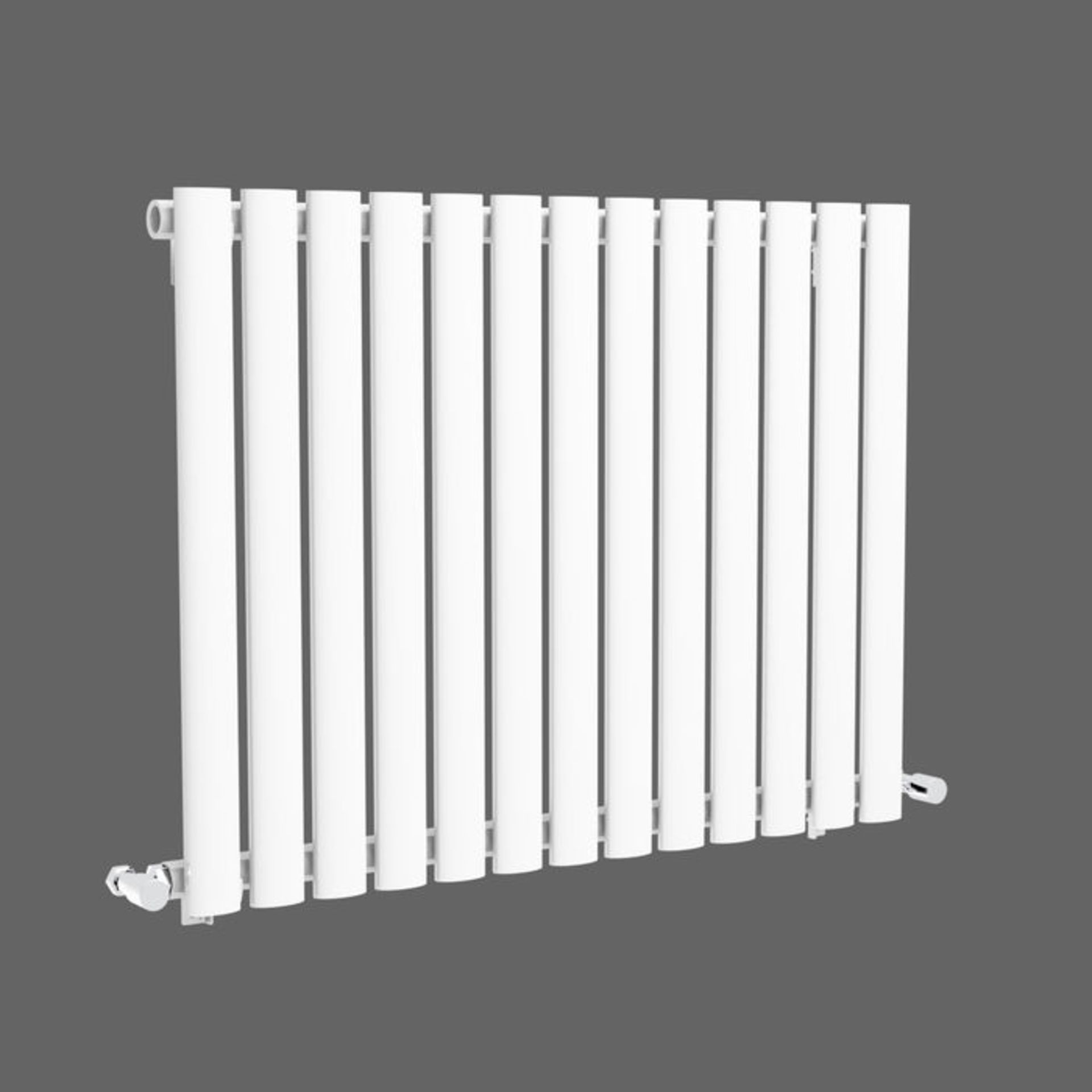 (H42) 600x780mm Gloss White Single Panel Oval Tube Horizontal Radiator RRP £267.99 Low carbon steel, - Image 3 of 3