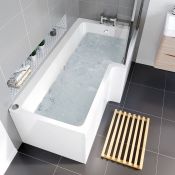 (H54) 1700x700x510mm Whirlpool Right Hand L Shaped Bath - 14 Jets. Indulge in luxury for a truly
