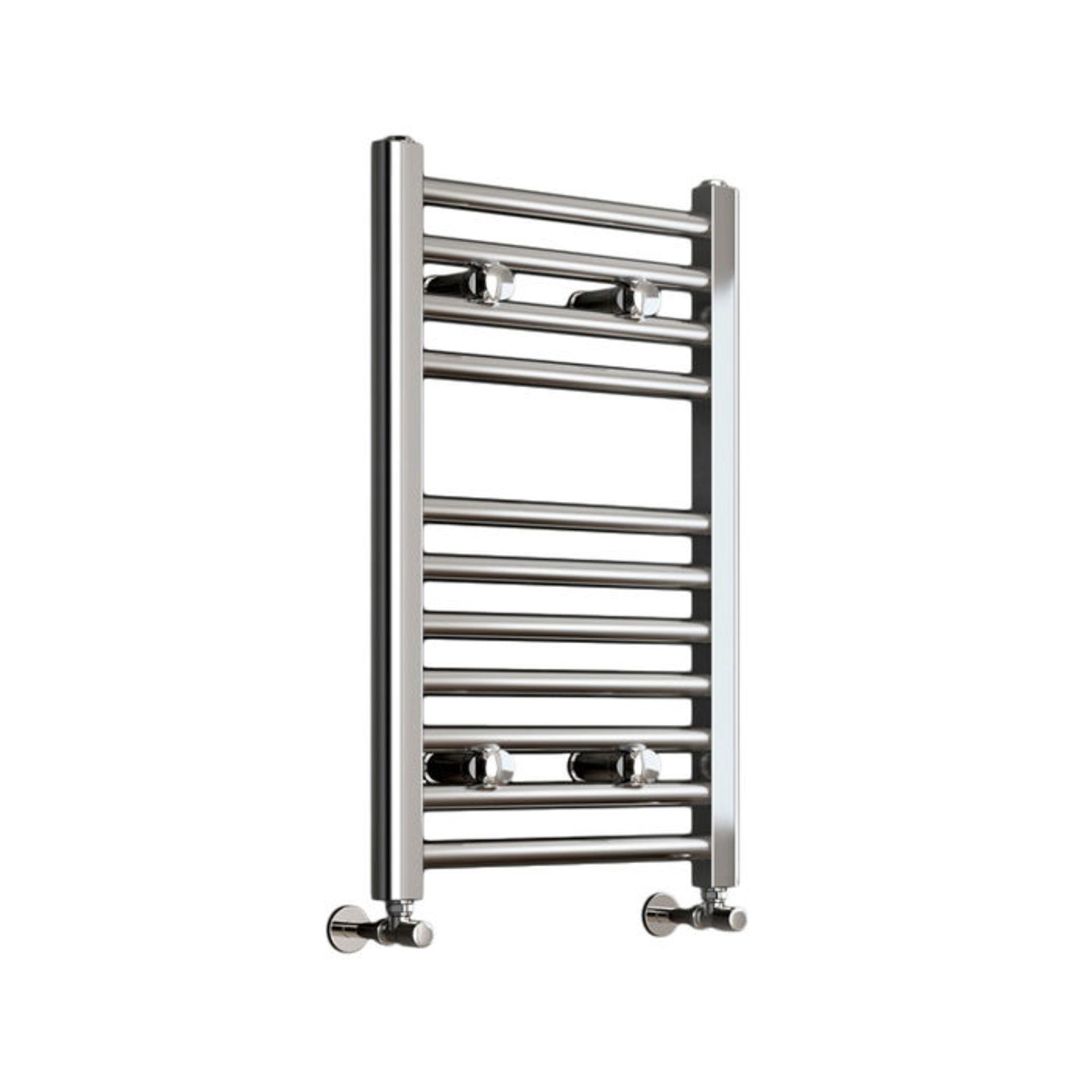 (H45) 650x400mm - 25mm Tubes - Chrome Heated Straight Rail Ladder Towel Radiator This premium - Image 3 of 3