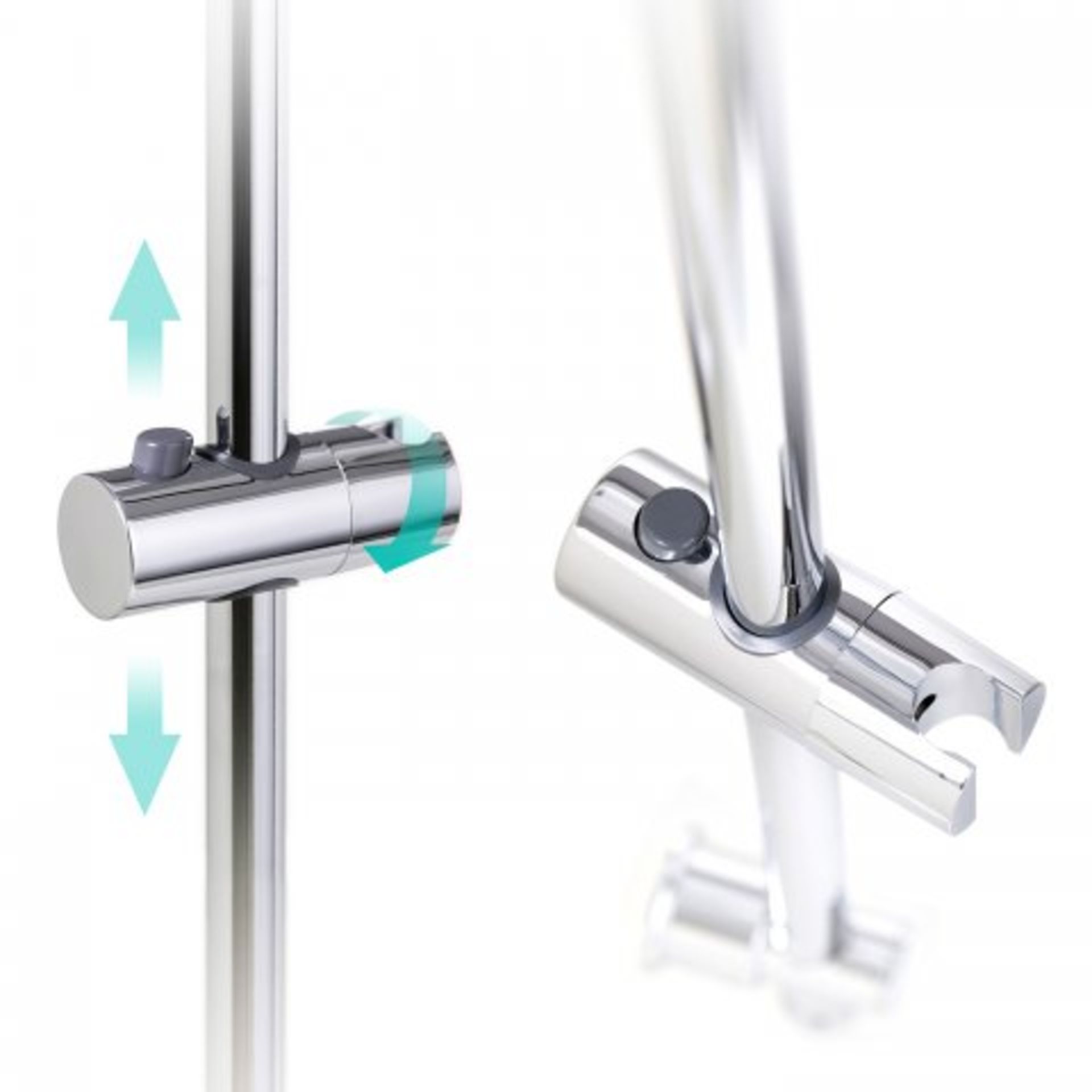 (T208) Square Exposed Thermostatic Shower Kit & Medium Shower Head. The straight lines and - Image 7 of 7