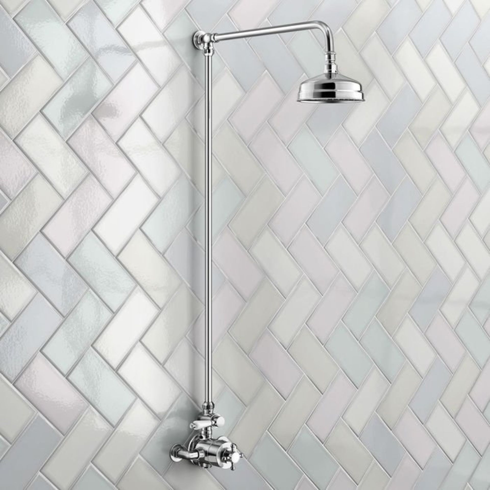 (H27) Traditional Exposed Thermostatic Shower Kit & Medium Head. Traditional exposed valve completes - Image 2 of 6