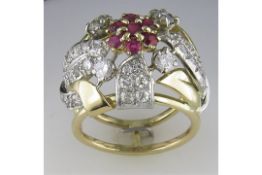 A "Fully Restored" Handmade/Bespoke Diamond and Ruby Ring