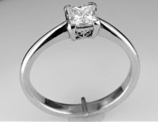An Unused 0.51 Carat Princess Cut Solitaire Ring