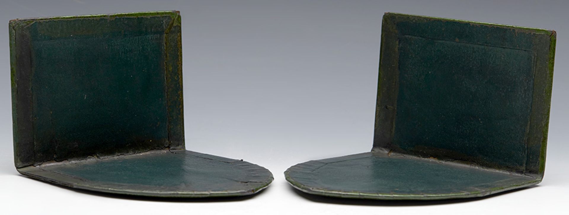 Pair Gothic Revival Pair Leather Clad Dante Bookends 19Th C. - Image 7 of 9